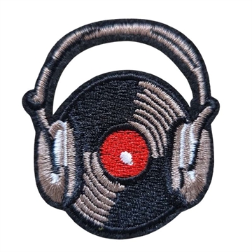 Strygemærke LP med høretelefoner